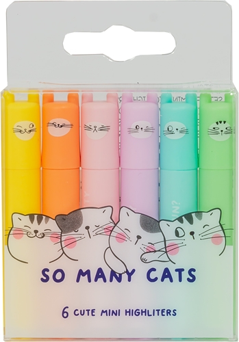 Picture of M&G SO MANY CATS MINI FLUO MARKER PASTEL 1/6