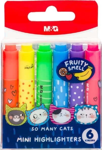 Picture of M&G SO MANY CATS MINI FLUO MARKER NEON 1/6