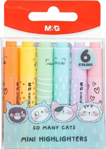 Slika M&G SO MANY CATS MINI FLUO MARKER PASTEL 1/6